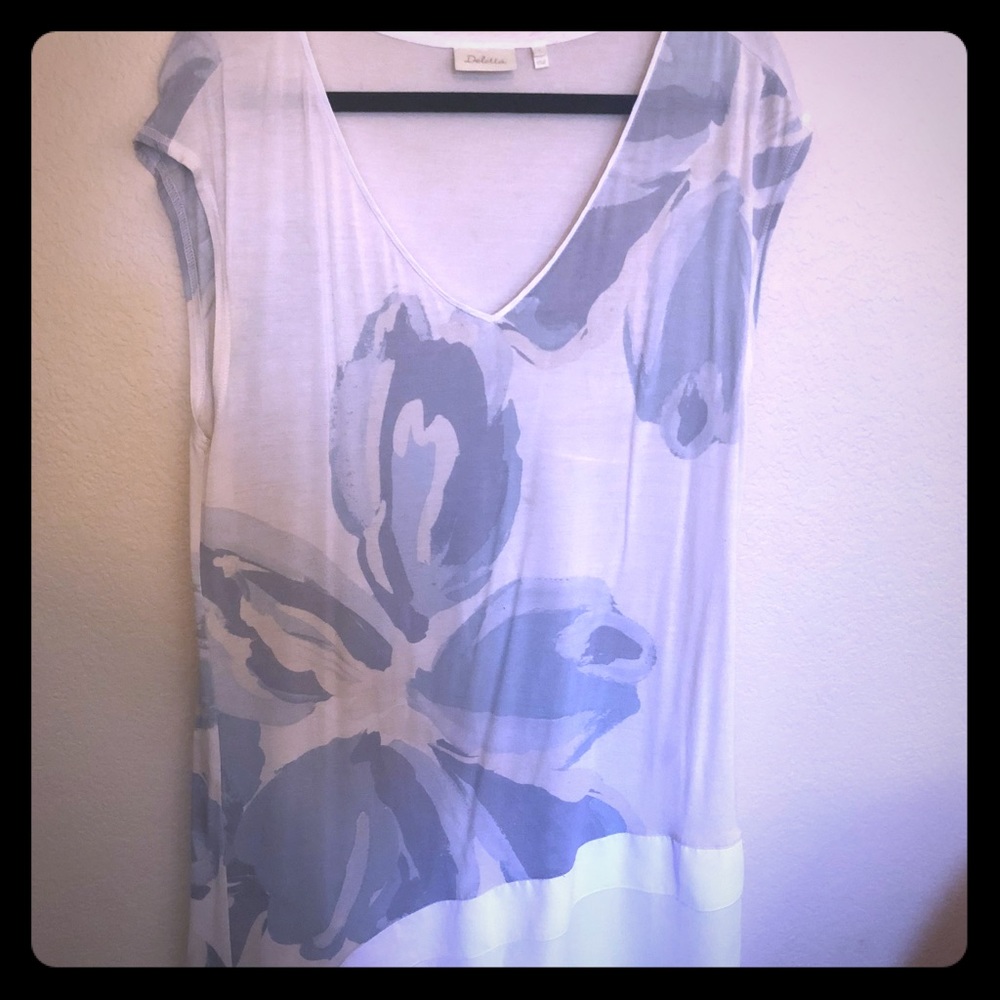 Deletta white Tunic size L VGUC anthropologie